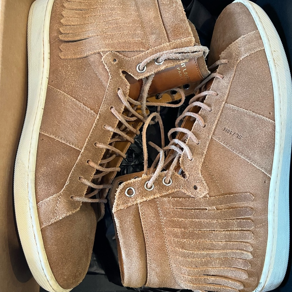 Saint Laurent Signature Court Classic High Top Tan Tassle (with box)